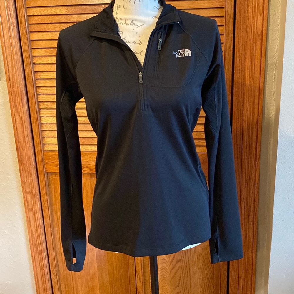 Womens black half zip top.